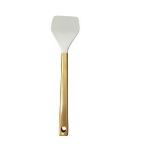 White Silicone Spatula Gold Handle Modern Kitchen Turner Cooking Utensil